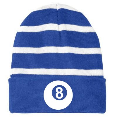 Pool Billiards 8 Ball Cute Gift Striped Beanie with Solid Band