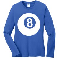 Pool Billiards 8 Ball Cute Gift Ladies Long Sleeve Shirt