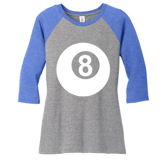 Pool Billiards 8 Ball Cute Gift Women's Tri-Blend 3/4-Sleeve Raglan Shirt