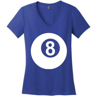 Pool Billiards 8 Ball Cute Gift Women's V-Neck T-Shirt