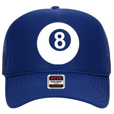 Pool Billiards 8 Ball Cute Gift High Crown Mesh Back Trucker Hat