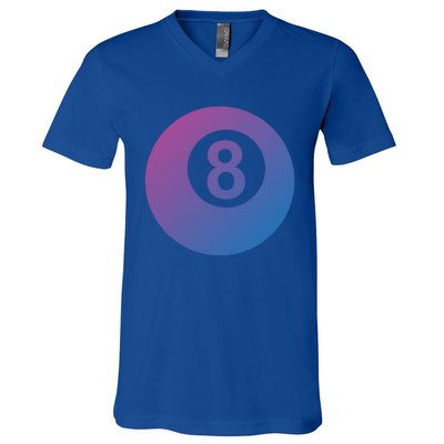 Pool Billiards 8 Ball Cute Gift V-Neck T-Shirt