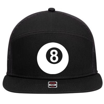 Pool Billiards 8 Ball Gift 7 Panel Mesh Trucker Snapback Hat