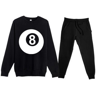 Pool Billiards 8 Ball Gift Premium Crewneck Sweatsuit Set