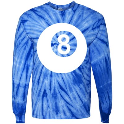 Pool Billiards 8 Ball Gift Tie-Dye Long Sleeve Shirt