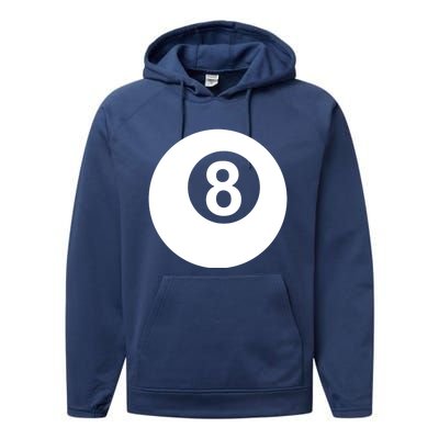 Pool Billiards 8 Ball Gift Performance Fleece Hoodie