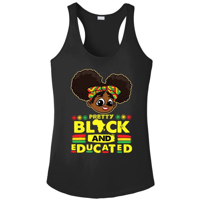 Pretty Black And Educated Black History Blm Melanin Girl Ladies PosiCharge Competitor Racerback Tank