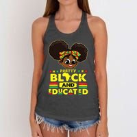 Pretty Black And Educated Black History Blm Melanin Girl Women's Knotted Racerback Tank