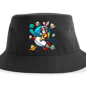 Papillon Bunny Astronaut In Space Planets Sustainable Bucket Hat