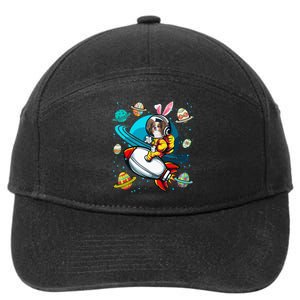 Papillon Bunny Astronaut In Space Planets 7-Panel Snapback Hat