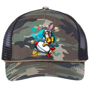 Papillon Bunny Astronaut In Space Planets Retro Rope Trucker Hat Cap