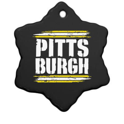 Pittsburgh Black and Yellow Pennsylvania Ceramic Star Ornament