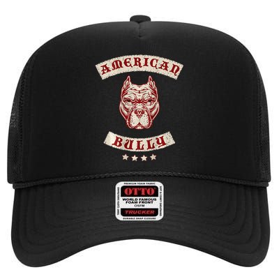 Pit Bull American Bully Dog Breed Mc Style High Crown Mesh Back Trucker Hat