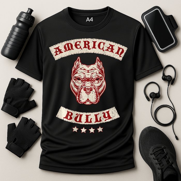 Pit Bull American Bully Dog Breed Mc Style Cooling Performance Crew T-Shirt