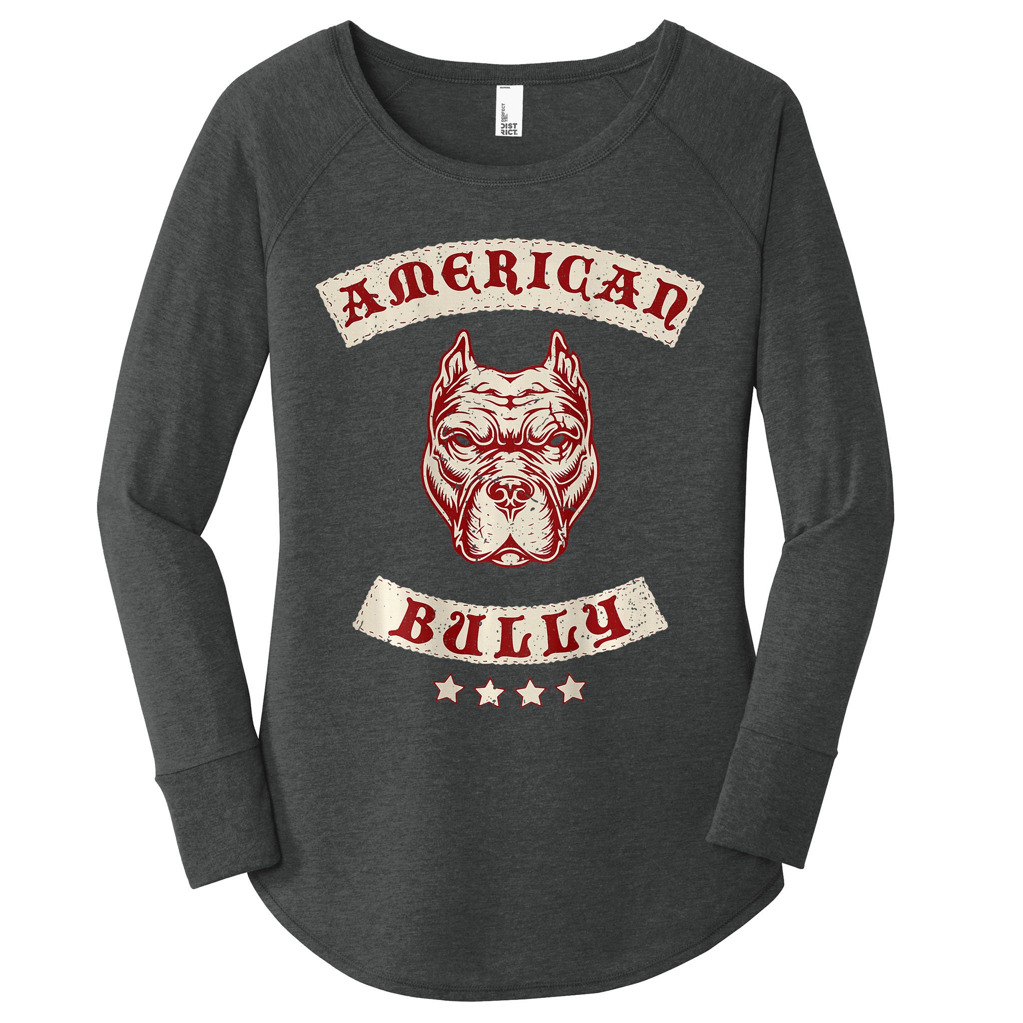 Pit Bull American Bully Dog Breed Mc Style Women's Perfect Tri Tunic Long Sleeve Shirt
