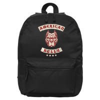 Pit Bull American Bully Dog Breed Mc Style 16 in Basic Backpack