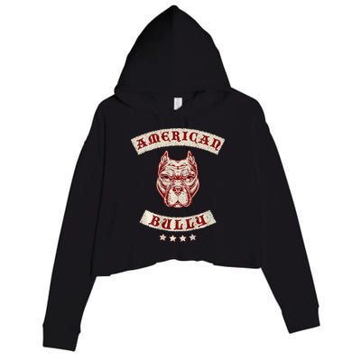 Pit Bull American Bully Dog Breed Mc Style Crop Fleece Hoodie