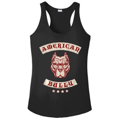 Pit Bull American Bully Dog Breed Mc Style Ladies PosiCharge Competitor Racerback Tank