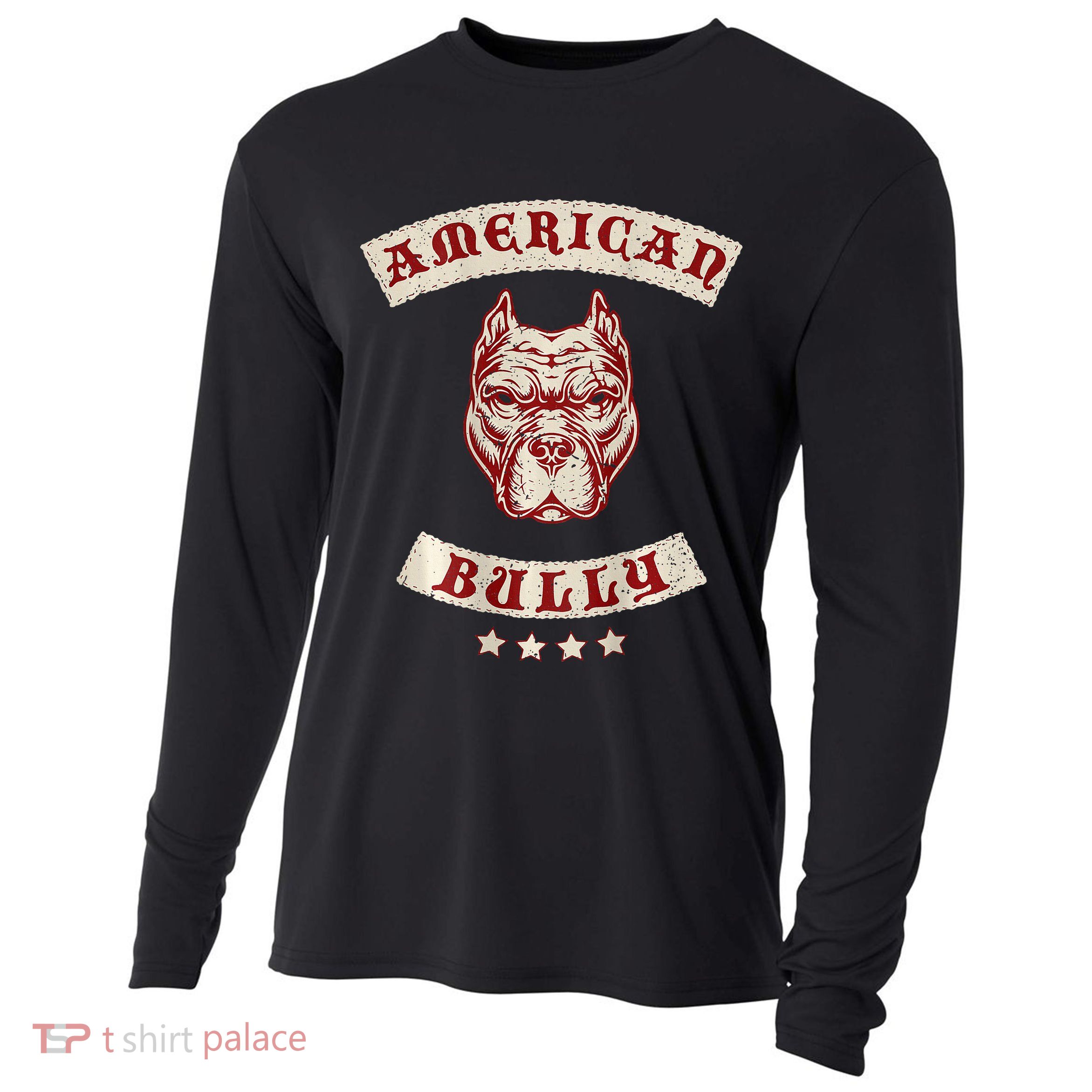 Pit Bull American Bully Dog Breed Mc Style Cooling Performance Long Sleeve Crew