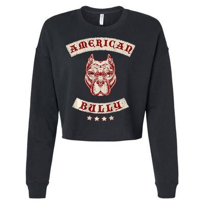 Pit Bull American Bully Dog Breed Mc Style Cropped Pullover Crew