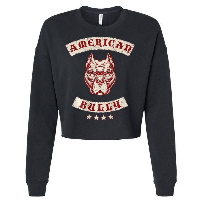 Pit Bull American Bully Dog Breed Mc Style Cropped Pullover Crew