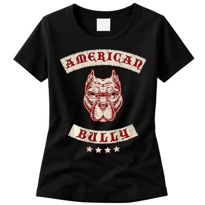 Pit Bull American Bully Dog Breed Mc Style Womens T-Shirt