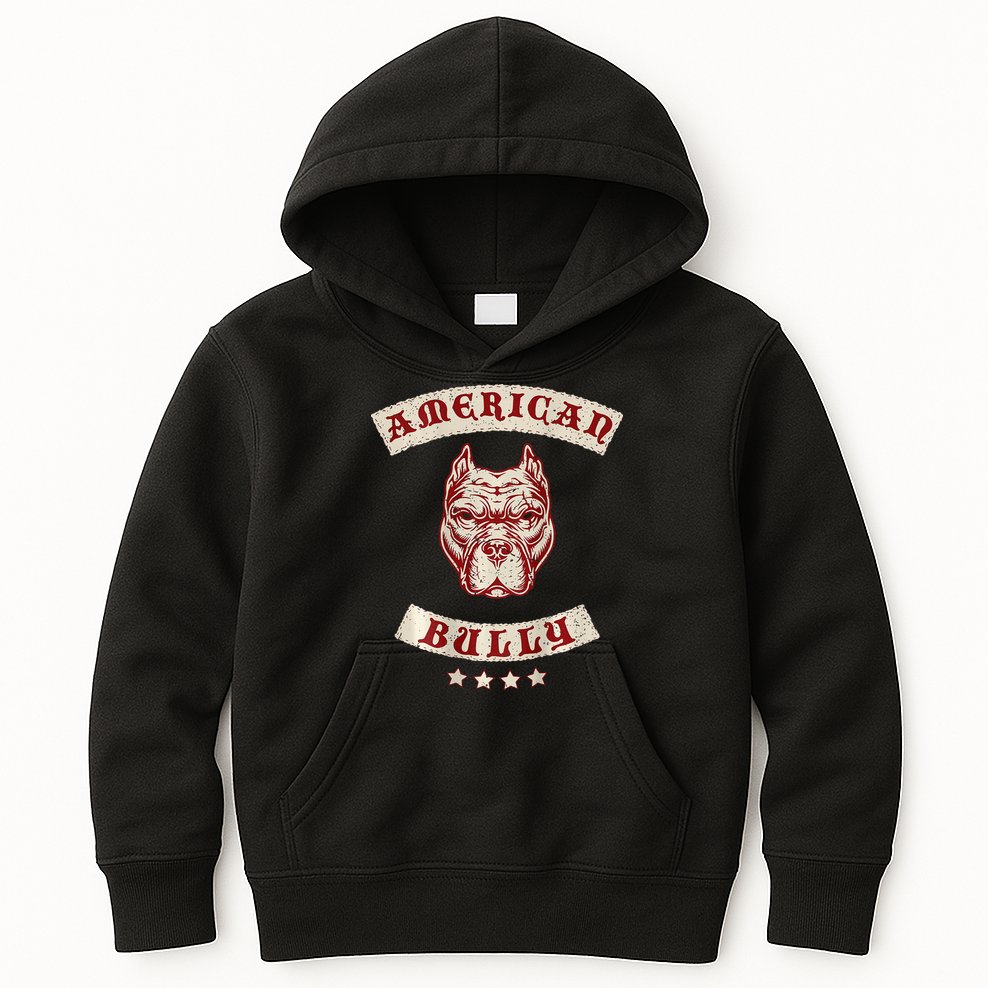 Pit Bull American Bully Dog Breed Mc Style Kids Hoodie