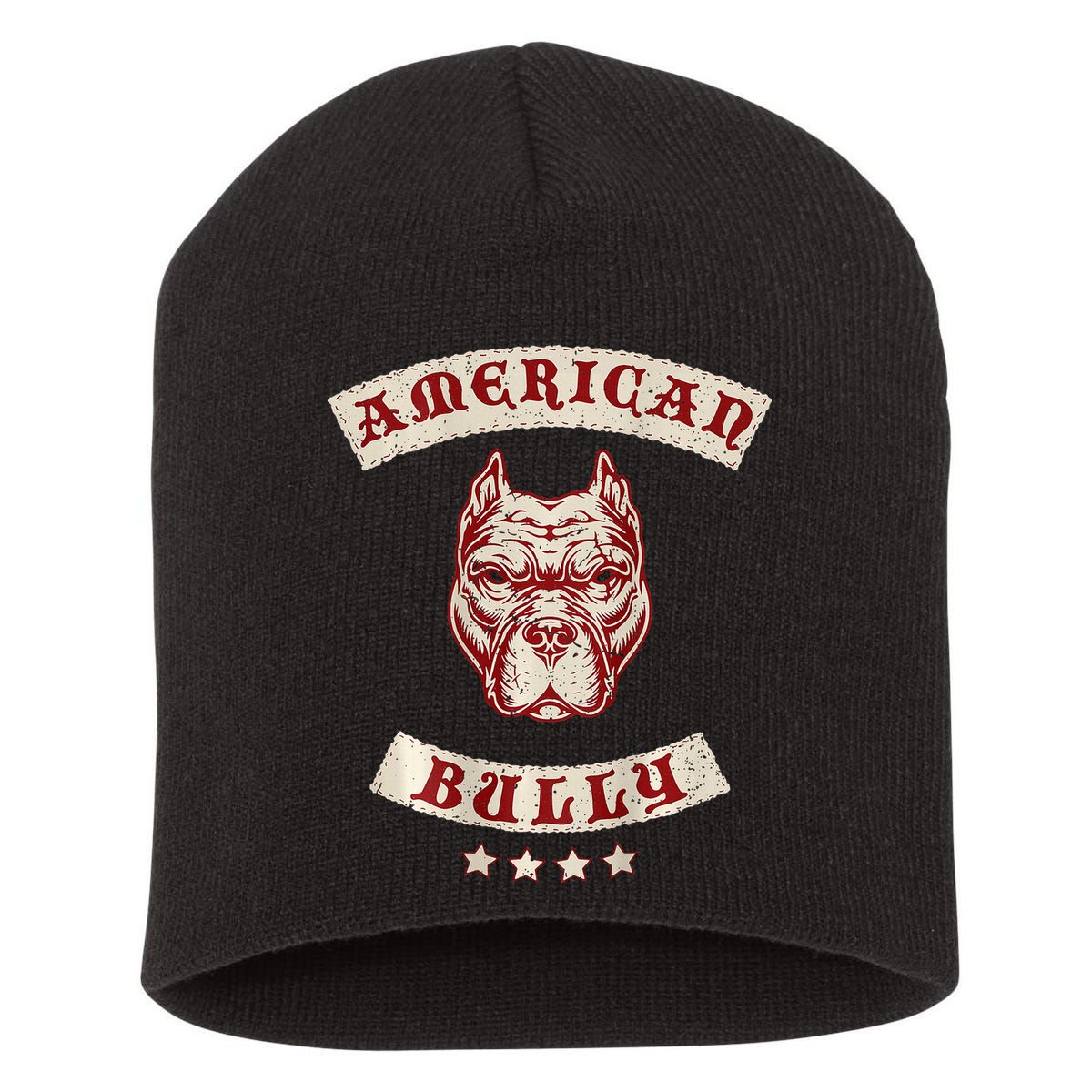 Pit Bull American Bully Dog Breed Mc Style Short Acrylic Beanie