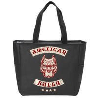 Pit Bull American Bully Dog Breed Mc Style Zip Tote Bag