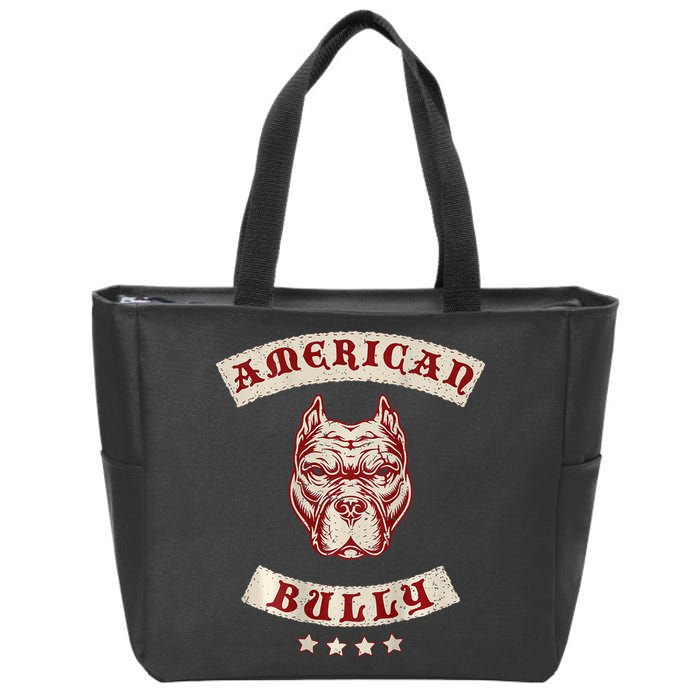 Pit Bull American Bully Dog Breed Mc Style Zip Tote Bag
