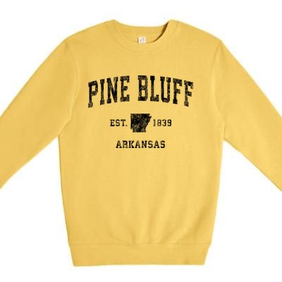 Pine Bluff Arkansas Ar Vintage Athletic Sports Premium Crewneck Sweatshirt