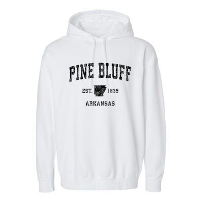 Pine Bluff Arkansas Ar Vintage Athletic Sports Garment-Dyed Fleece Hoodie