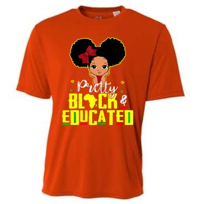 Pretty Black And Educated I Am The Strong African Queen Girl Cooling Performance Crew T-Shirt