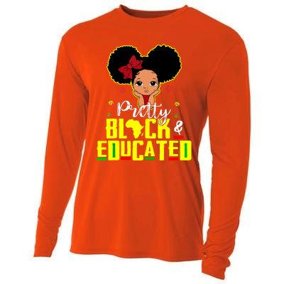 Pretty Black And Educated I Am The Strong African Queen Girl Cooling Performance Long Sleeve Crew