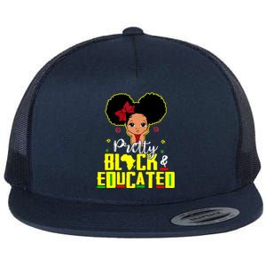 Pretty Black And Educated I Am The Strong African Queen Girl Flat Bill Trucker Hat