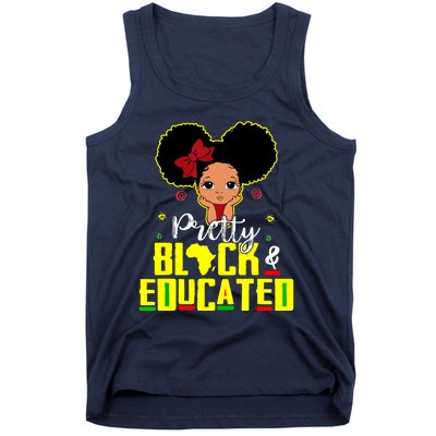 Pretty Black And Educated I Am The Strong African Queen Girl Tank Top