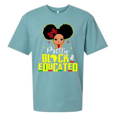 Pretty Black And Educated I Am The Strong African Queen Girl Sueded Cloud Jersey T-Shirt