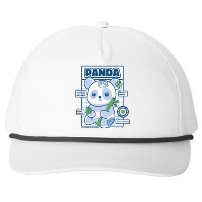 Panda Bear Animal Anatomy Snapback Five-Panel Rope Hat