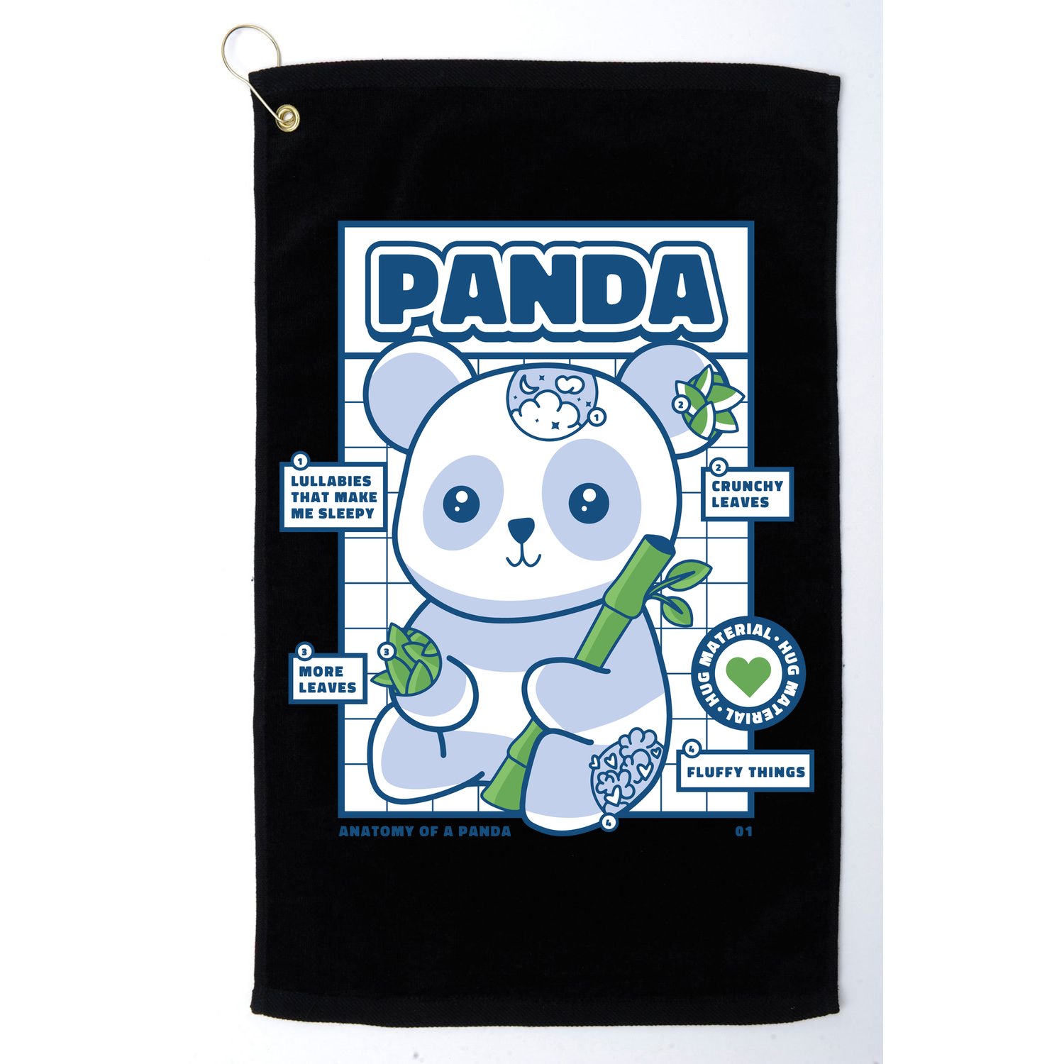 Panda Bear Animal Anatomy Golf Towel