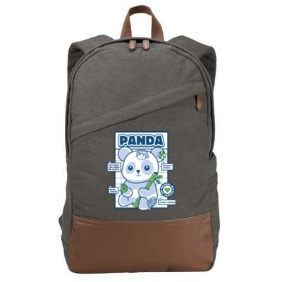 Panda Bear Animal Anatomy Cotton Canvas Backpack