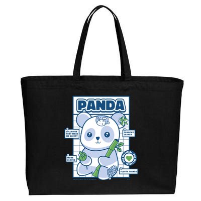 Panda Bear Animal Anatomy Cotton Canvas Jumbo Tote