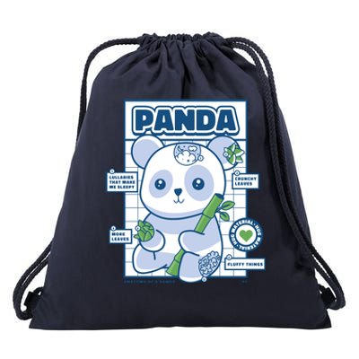 Panda Bear Animal Anatomy Drawstring Bag