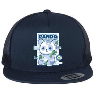 Panda Bear Animal Anatomy Flat Bill Trucker Hat