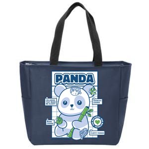 Panda Bear Animal Anatomy Zip Tote Bag