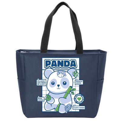 Panda Bear Animal Anatomy Zip Tote Bag