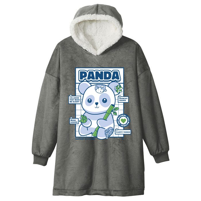 Panda Bear Animal Anatomy Hooded Wearable Blanket