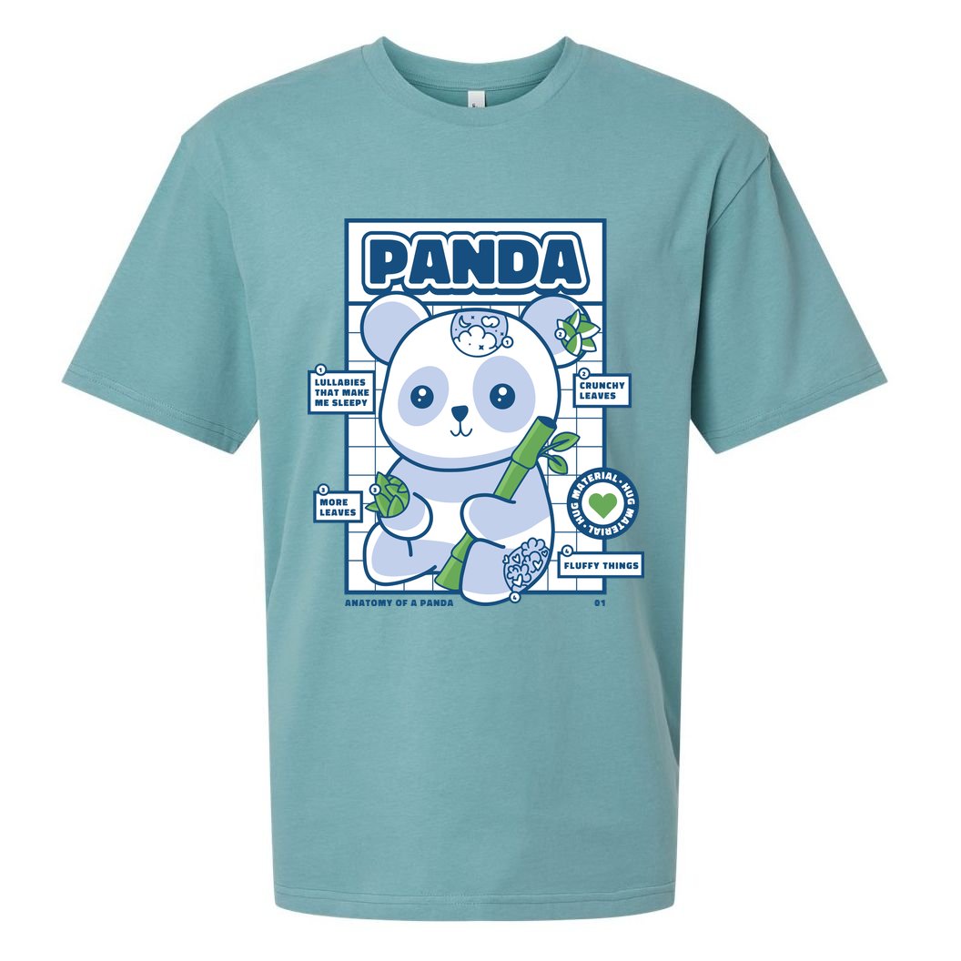 Panda Bear Animal Anatomy Sueded Cloud Jersey T-Shirt