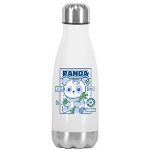 Panda Bear Animal Anatomy Stainless Steel Insulated Water Bottle