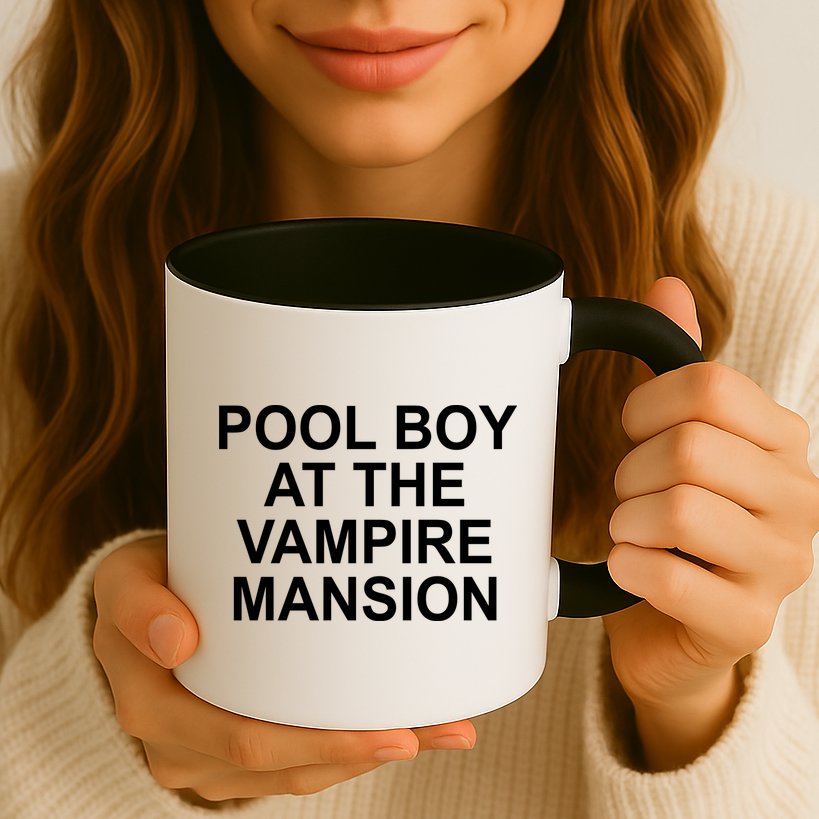 Pool Boy At The Vampire Mansion Mug