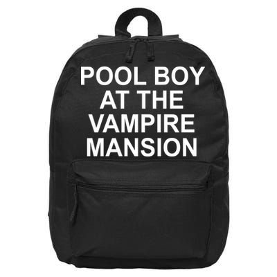 Pool Boy At The Vampire Mansion 16 in Basic Backpack